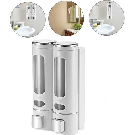 Double Head Soap Dispenser Push Soap Dispenser Wall Mounted Hand Sanitizer (1/5)