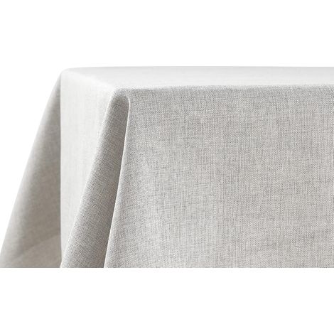 Nappe Rectangulaire Lin Antitache 110x160 cm – Facile à Laver, Idéale pour Table à Manger et Extérieur (1/5)