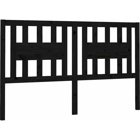 Maison Exclusive - Cabecero madera maciza de pino negro 126x4x100 (1/5)