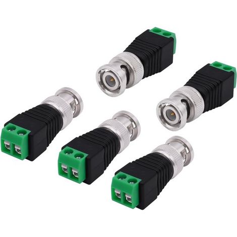 Adattatore a vite BNC - Connettore per balun video - Sicurezza CCTV - Connessione senza saldatura - 5 pezzi (1/5)
