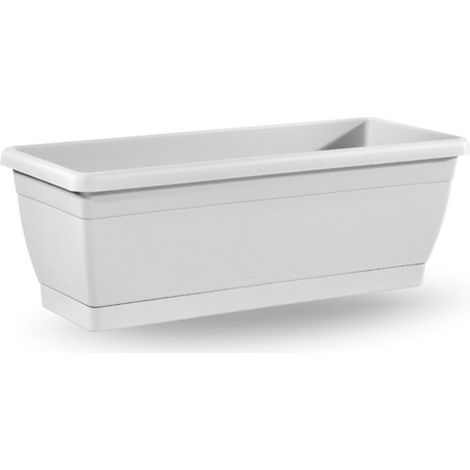 VASO fioriera CASSETTA da BALCONE Roxanne con sottovaso 60cm Veca VARI COLORI - Color: BIANCO (1/5)