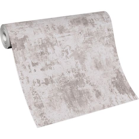 Papier peint marron clair uni imitation béton Tapisserie effet ciment pour style industriel Papier peint beige marron moderne pour couloir (1/5)