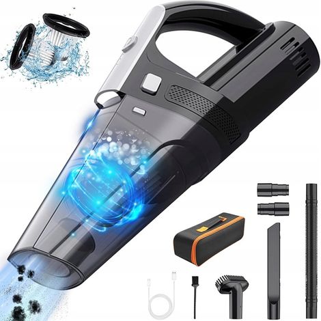Aspiradora de mano TECKZOON, negra, 8000 PA, 6000 mAh
