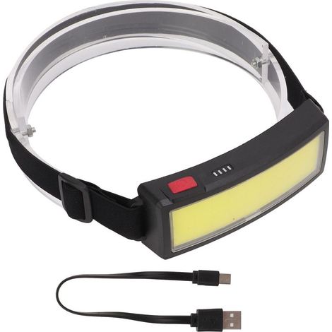 Lampe frontale LED rechargeable USB, projecteur LED ultra-léger COB, lampe frontale pour le camping en extérieur. (1/5)