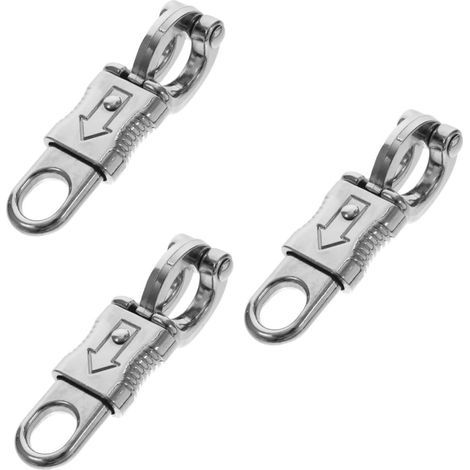 3 Pièces Crochet Alliage de Ouverture Rapide avec Œil Fixe Accessoire Robuste pour Équitation Outdoor (1/5)