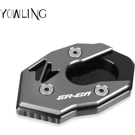 (Logo ER6N gris) Extension de béquille latérale pour moto, compatible avec KAWASAKI ER6N 2011, 2012 et 2014. (1/4)