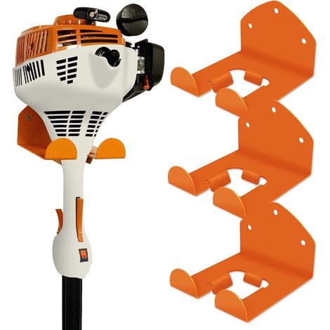 Rangement de garage, organiseur de garage, support pour débroussailleuse, support pour outils électriques de jardin pour coupe-herbe, taille-haie, mur de garage, débroussailleuse, outils de jardin, lo (1/4)