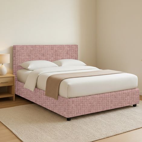 Letto Matrimoniale Preston, Sfoderabile, Contenitore Made in Italy, Rosa (1/5)