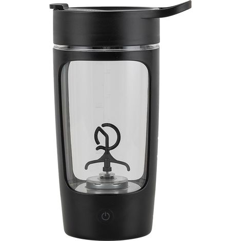 Bouteille shaker électrique, bouteilles mixeuses, fabriquées en Tritan - Sans BPA - Tasse mixeur portable/tasse shaker rechargeable USB noir (1/5)