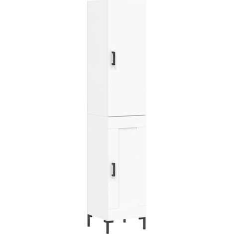 Aparador cómoda cómoda armario mueble organizador cocina salón salón alto 34,5 x 34 x 180 cm madera contrachapada blanco 020032415