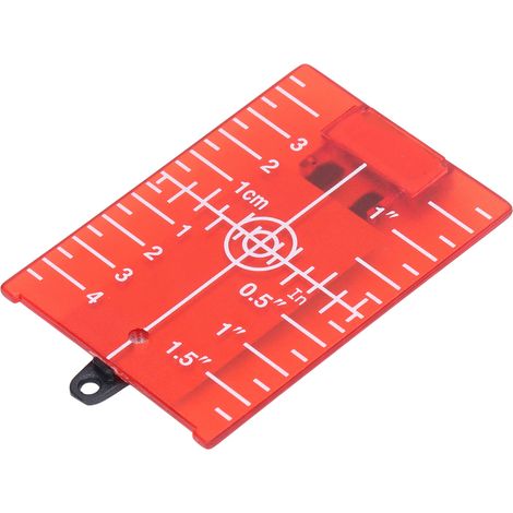 Cible de nivellement laser en plastique, cible magnétique au sol avec support, échelle pouce-métrique, rouge (1/5)
