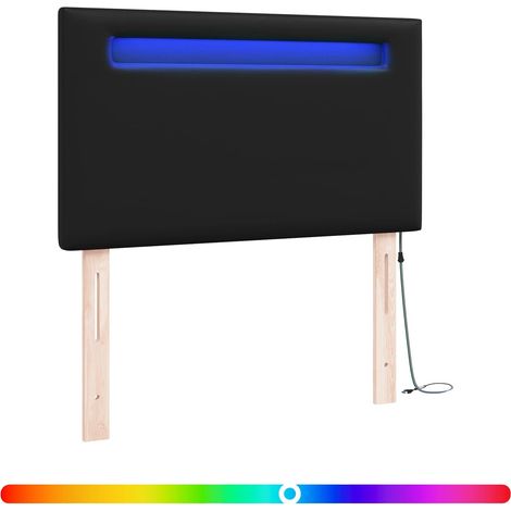Maison Exclusive - Cabecero LED Negro 90 cm Cuero sintético