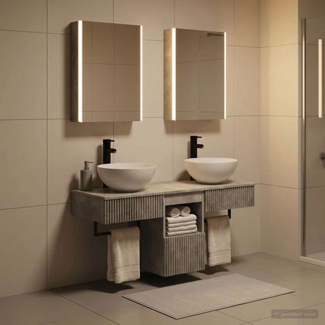 vidaXL Bathroom Cabinet Set 5 pcs Concrete Grey Engineered Wood (1/5)