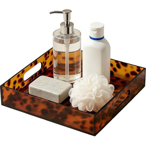 Plateau De Salle De Bain – Rangement Moderne en Écaille De Tortue – Plateaux Décoratifs pour Salle De Bain – pour La Maison, La Chambre À Coucher, La Commode, Le Bureau, La Table Basse, L'étagère, Le'