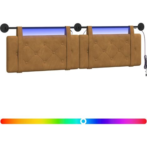 Maison Exclusive - Testiera sospesa Con luce LED Marrone Velluto