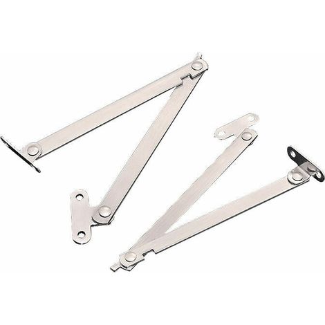 Hinge - Adjustable Lift Hinge - For Cabinet Door Cupboard Furniture - 90° 110° Opening Angle - Metal Nickel-Plated Zinc Alloy - 4 Pcs (1/5)