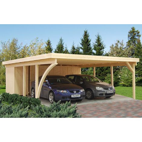 Garage en bois Karl 40,6 m2 Naturel (1/5)