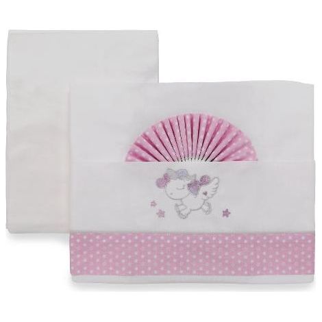 Italbaby Lila Einhorn Bettwäsche-Set für Kinderbett, 3 Teile, 100% Baumwolle
