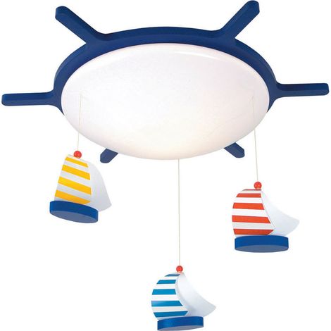 Dimmbare LED Deckenleuchte SEGELBOOTE mit Mobile fürs Kinderzimmer (1/4)