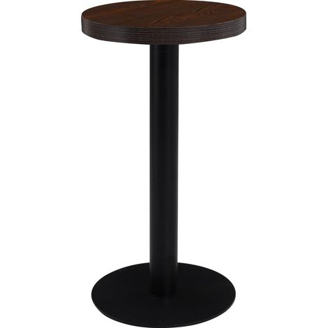 Table de bistro Table de jardin  Table de bar Marron foncé 40 cm MDF 50604 (1/4)