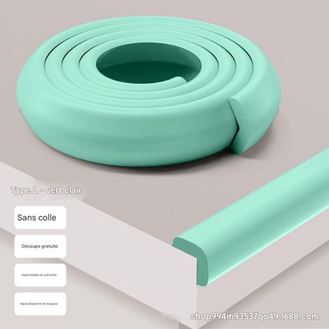 Bandes de sécurité enfant - Autocollants de sécurité pour la maison - Forme en L - Vert clair, 5 m (1/5)