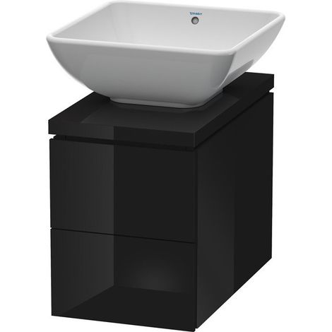 Meuble sous-vasque L-CUBE 320x547x400mm noir haute brillance
