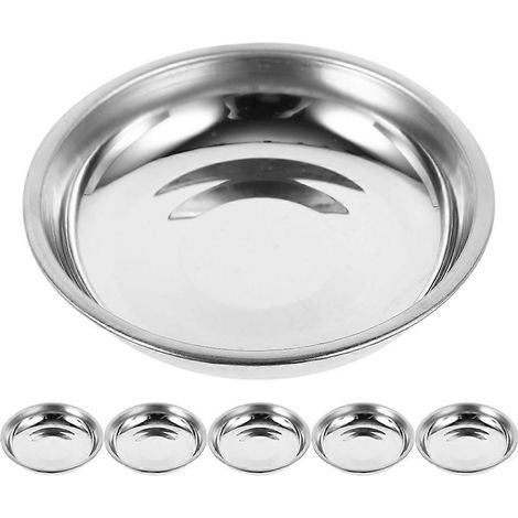 Lot de 6 mini-saucisses rondes en acier inoxydable pour sauces et apéritifs.-8.00X8.00X1.50CM-Silver (1/3)