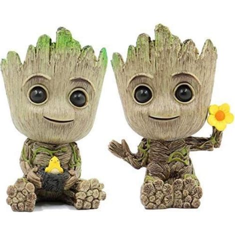 MINKUROW Bebé Groot Maceta Maceta Suculenta Maceta Verde Encantadora Con Orificio De Drenaje Decoración De Escritorio Regalo De Cumpleaños De Navidad Maceta Grande (1/5)