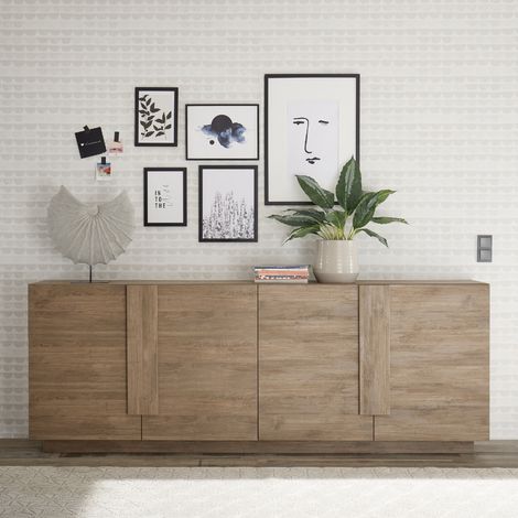 Enfilade contemporaine coloris bois 4 portes 240cm TERRA (1/5)