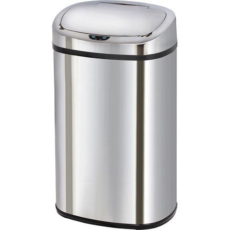 Kitchen Move – Poubelle automatique 58L inox avec ouverture infrarouge – 2 boutons Open & Close – Dimensions 40 x 28 x 67 cm – Capacité 58 litres