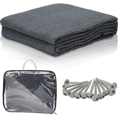 VINGO Tappeto da esterno Tappeto da Tenda Tappeto da Viaggio da Campeggio Tappeto da Gazebo per Caravanna 300X400cm Blu-grigio