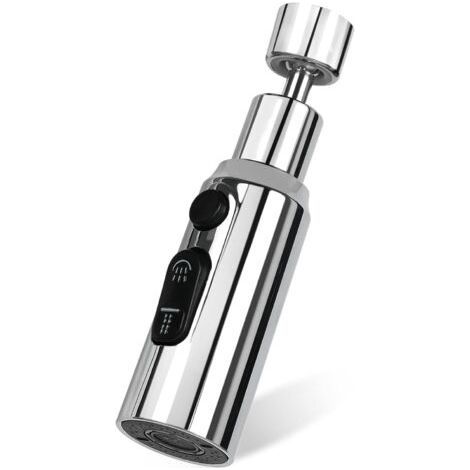 argent, Aérateur de Robinet 3 Modes Rotatif 360° Tête Douchette Evier Cuisine Brise Jet Robinet Cuisine D'eau Pour Robinet Embout Robinet Cuisine Adaptateur Mousseur Robinet (1/5)