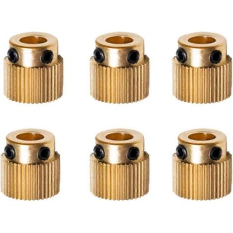 Lot de 6 pièces robustes pour imprimante 3D : engrenage d'extrudeuse en laiton à 26 dents pour imprimante -10 -10S S4 S5 3 Pro jn (1/5)