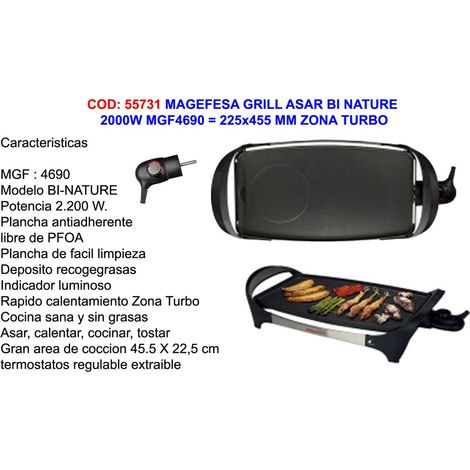 MAGEFESA Grill Asar Bi Nature 2200W MGF4690225x455 mm Zonaturbo