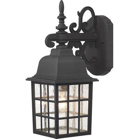 DAR NORFOLK - Applique Murale Lanterne Downlight Noir (1/4)