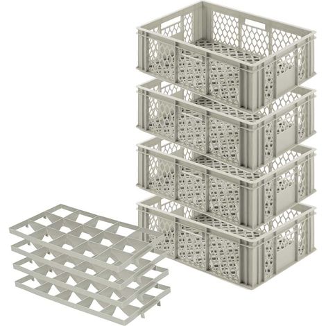 BRB 4 boîtes à verres pour 15 verres jusqu'à 175 mm de hauteur, diamètre max. du verre 109 mm, L x l x H 600 x 400 x 200 mm