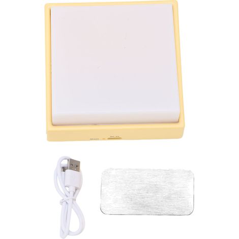 Veilleuse à interrupteur à bascule, rechargeable par USB et aimantée, lampe de table jaune à intensité variable pour chevet, bureau ou salon (1/5)