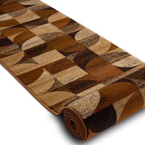 Läufer ROYAL H387 GEOMETRISCH braun / senf 100cm brown 100x200 cm