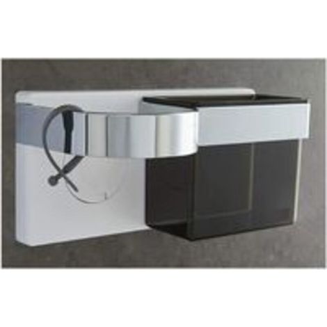 Selbstklebender, wandmontierter Haartrocknerhalter, Glätteisenhalter mit ABS-Aufbewahrung, für Haarbürsten und Haarstyling-Zubehör, starker Kleber mit Silikon-Kabelbinder