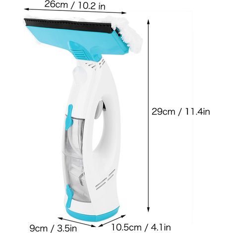 Limpiacristales eléctrico 2 en 1 MJ1601A: función de pulverización y aspiración para ventanas de hogar y coche, ABS, negro/blanco (1/5)