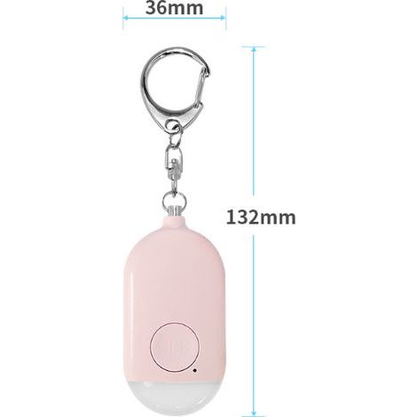 130DB Alarme Personnelle Anti-Agression Avec Porte-clé, Rechargeable de Poche Avec LED Lampe de Poche Torche, Pour Femme Enfants Personnes Aînées (Rose) (1/4)