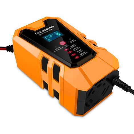 12V 6A OrangeChargeur de batterie 12 V 6 A pour voiture, moto et moto chargeur de batterie intelligent pour réparation compatible avec les batteries au plomb-acide. (1/5)