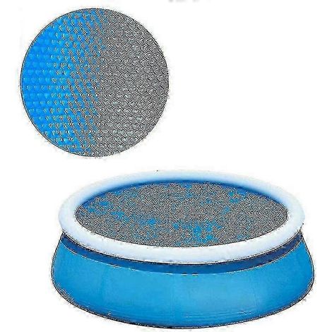 Couverture solaire ronde de 2,4 m (8 pi) pour piscines hors sol, compatible avec différents types de revêtements de piscine. (1/3)