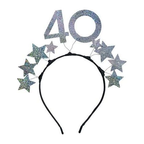 Fascia per capelli con stelle 40 argento