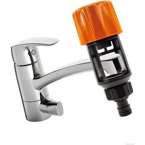 Gartenschlauchkupplung 2 Stück Universeller Adapter für Küchen /Badarmaturen auf Gartenschlauch ABS Universeller Wasseranschluss Garten Orange Ro (1/5)