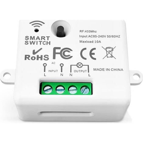 kit Interrupteur Sans Fil, Interrupteur Auto-générateur Mobile Relais 220V Récepteur Rf émetteur Radio Télécommande 100 Mètre Contrôle De Portée Pour Les Lumières (1/2)
