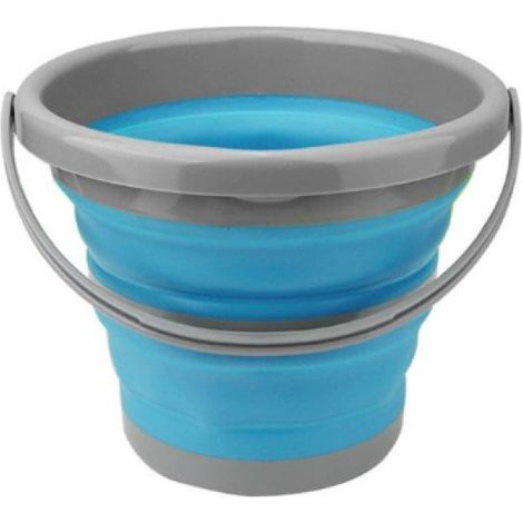 Seau Pliable - Seau Portatif Usage Intérieur et Extérieur - Rangement Rétractable Idéal pour Camping Pêche Ménage Lessive Jardinage (1/5)