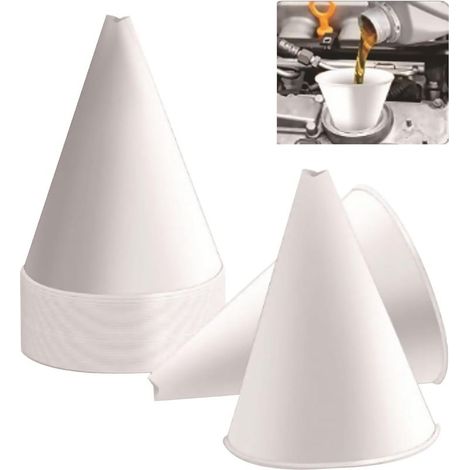 Lot de 50 entonnoirs jetables en papier pour voiture, entonnoirs coniques, entonnoirs multi-usages pour bouteilles d'huile, réservoir d'huile moteur, eau, parfum, etc. (1/5)