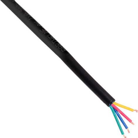 Cable redondo de conexión para tiras LED RGB 4x0,50mm - 1 metro, negro