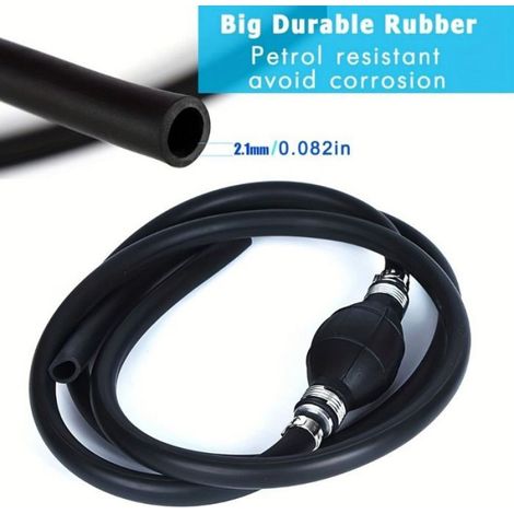 Pompe à siphon à haut débit avec tuyau pour le transfert manuel et portable de carburant, d'huile et d'eau (1/4)